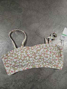 Anne Cole Olive Green Floral Swim Camisole with White & Pink Daisies